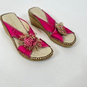 Andre' Assous 9 Womens Hot Pink Wedges Shoe
